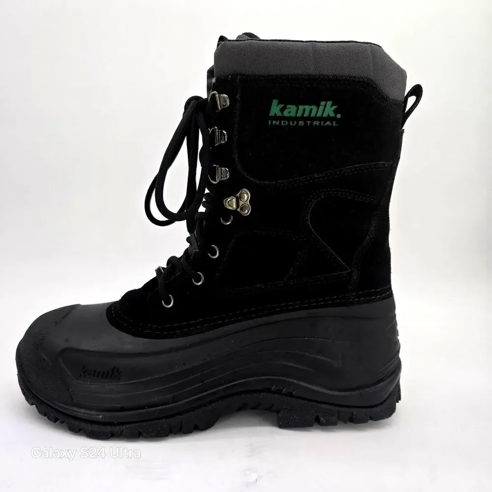 Kamik Industrial Safety Insulated Winter Boots ANSI Waterproof Black Suede Men 8